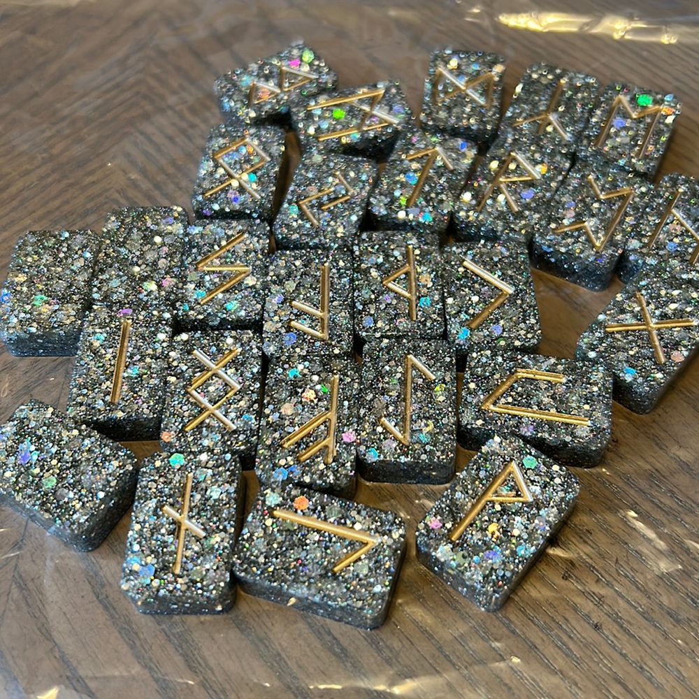 Resin nordic runes. Custom or something similar to this.truly gorgeous in person